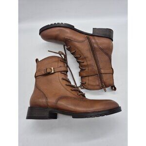 Naturalizer Women's Ankle Boots Size 6.5 Brown Lace Zip Sycamore (500)